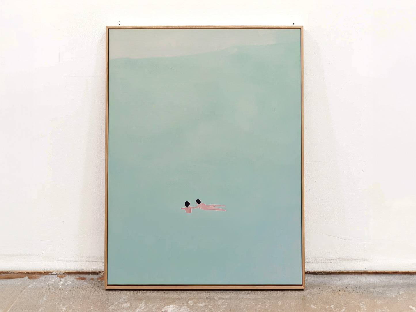 Minimalist Swimmer Abstract Canvas Print
