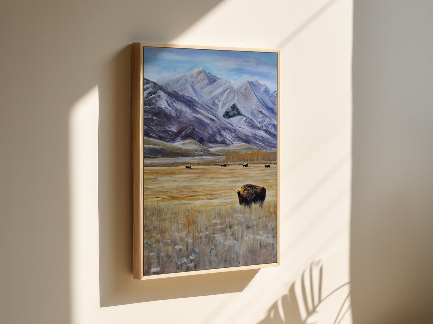 Mountain Bison Scenic Canvas Print