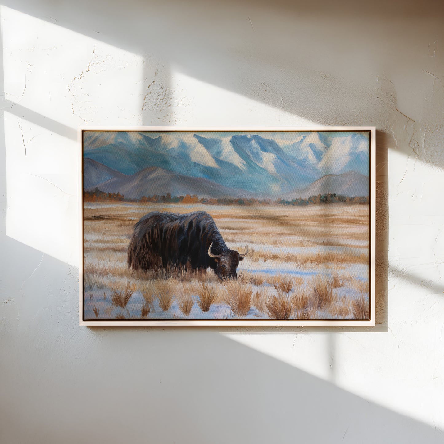 Rustic Bison Canvas Print: Mountain Landcape Art
