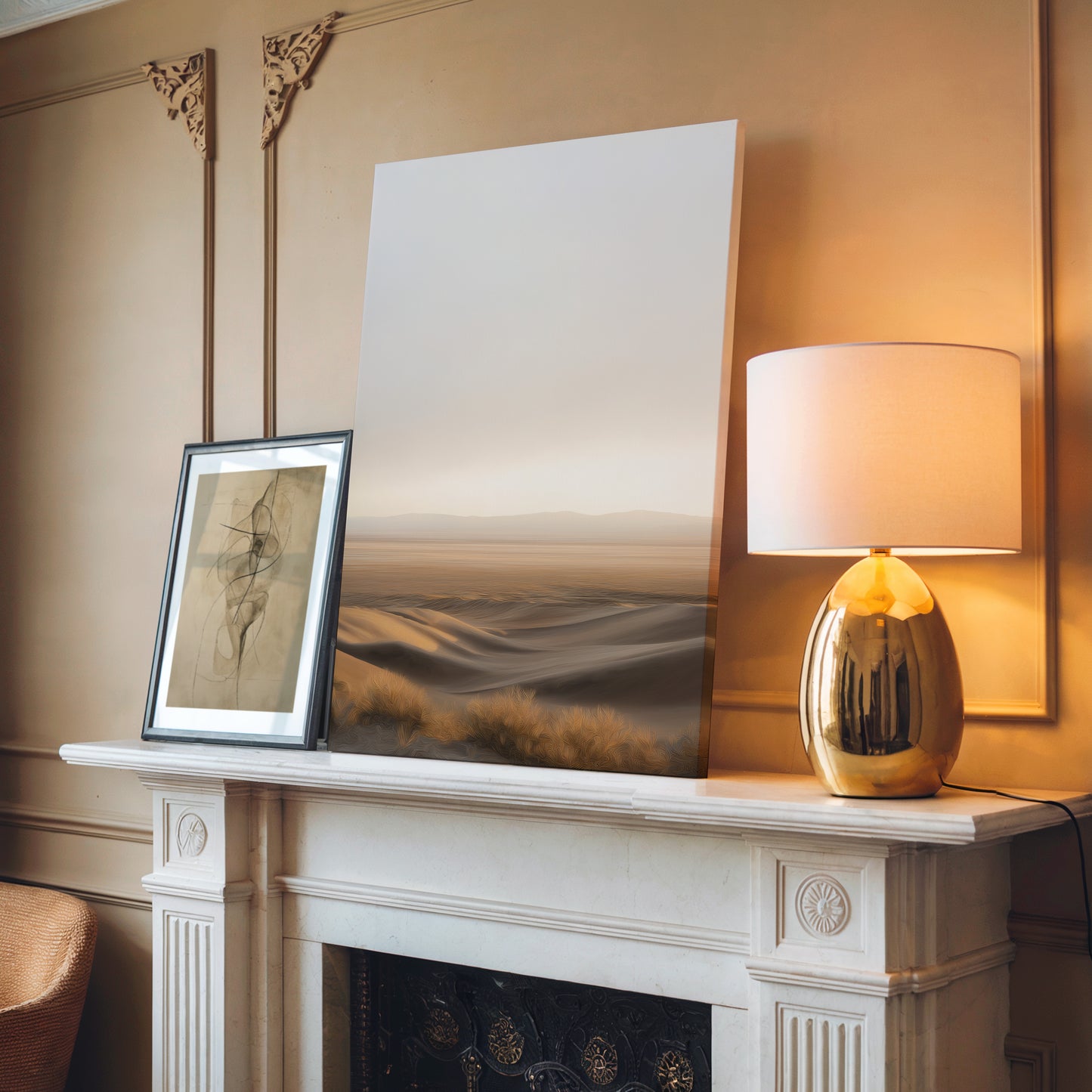 Desert Landscape Vertical Canvas Print: Premium Wall Art