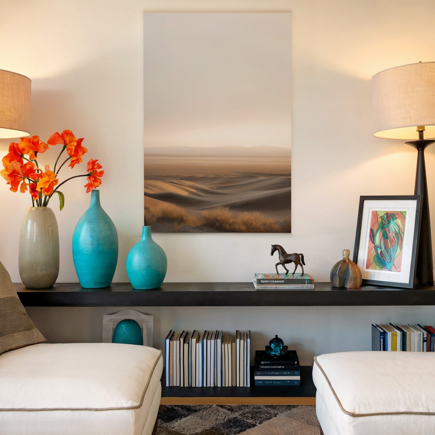 Desert Landscape Vertical Canvas Print: Premium Wall Art